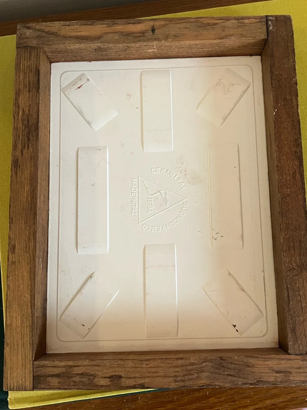 Wood Framed Floral Wall Tile - Cream and Brown Set of 2